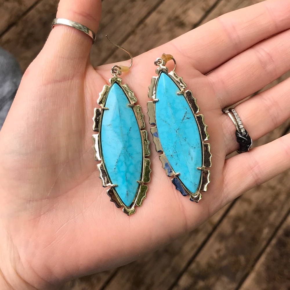 Kendra Scott Joelle Turquoise earrings - Picture 2 of 2